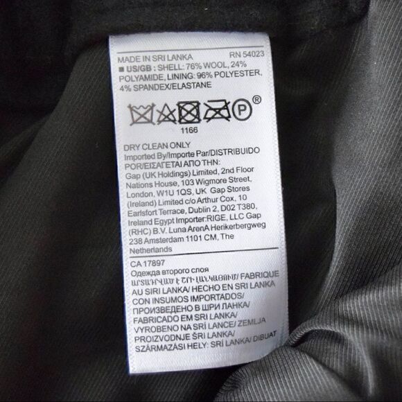 BANANA REPUBLIC Tapered Italian Wool-Blend Pant, Black, Size 10 Long - Picture 13 of 16